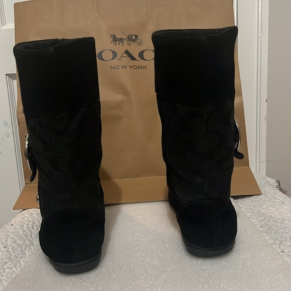 Pre Owned Coach Black Logo C Casual Woman’s boots Size 7.5 - Picture 5 of 10